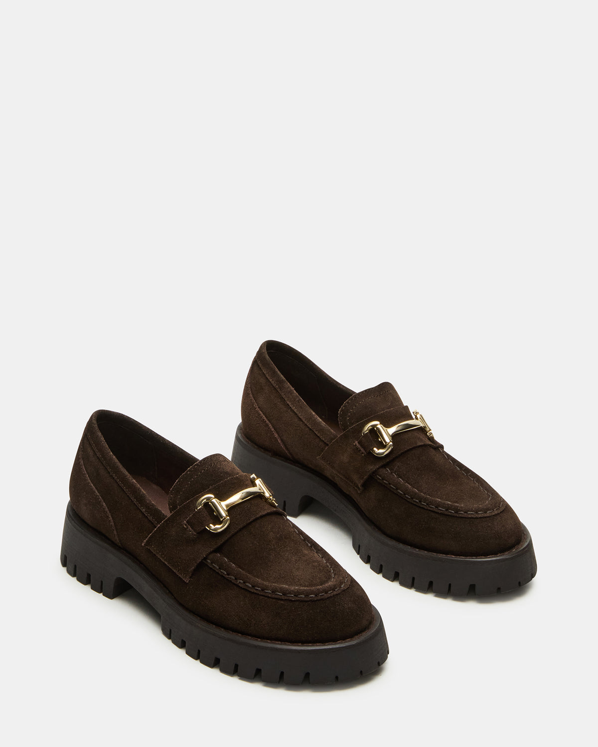 Steve Madden LANDO Brown Suede Lug Women's Loafer