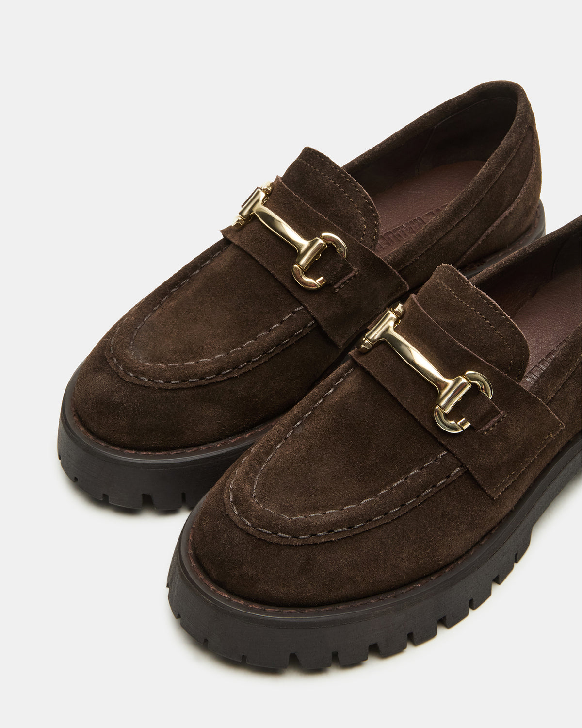 Steve Madden LANDO Brown Suede Lug Women's Loafer