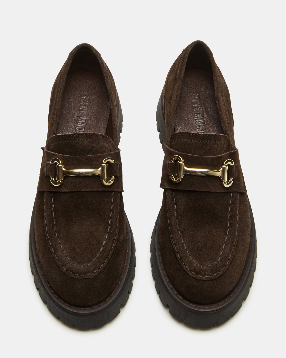 Steve Madden LANDO Brown Suede Lug Women's Loafer
