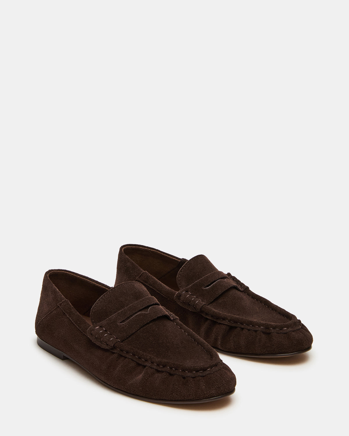 Steve Madden ROGER Chocolate Brown Suede Slip-On Women's Loafer