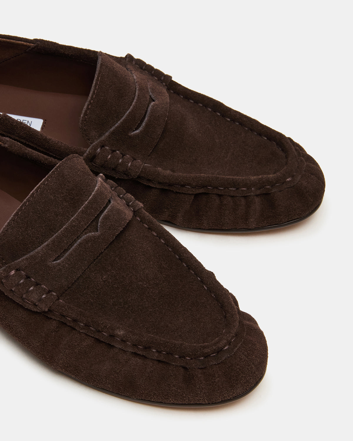Steve Madden ROGER Chocolate Brown Suede Slip-On Women's Loafer