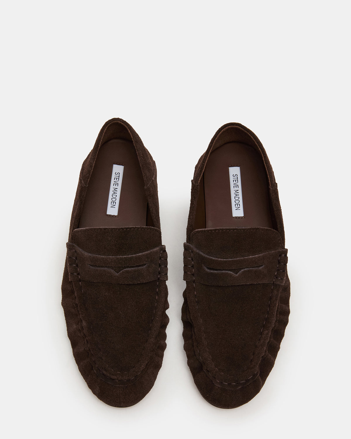 Steve Madden ROGER Chocolate Brown Suede Slip-On Women's Loafer