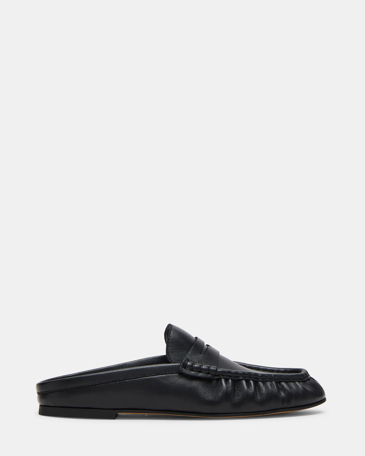 Steve Madden RAFE Black Leather Slip-On Mule Women's Flat