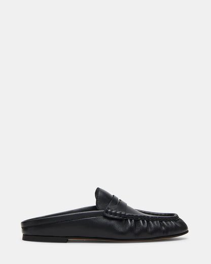 Steve Madden RAFE Black Leather Slip-On Mule Women's Flat