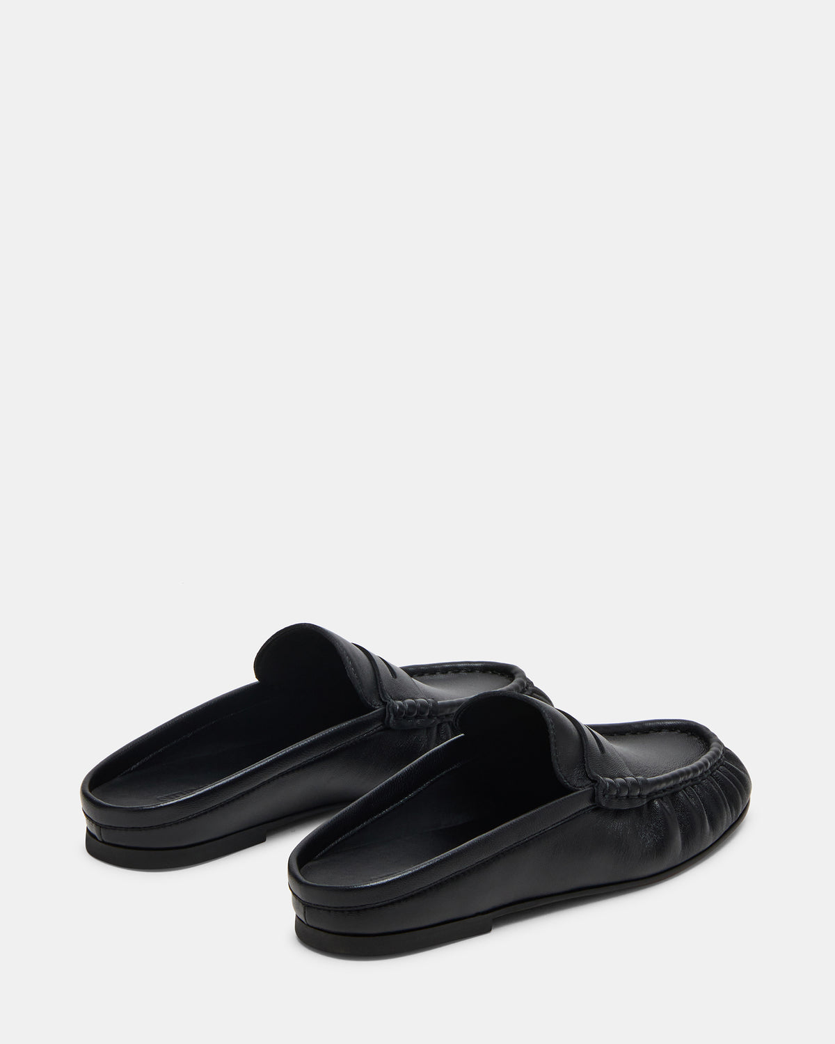 Steve Madden RAFE Black Leather Slip-On Mule Women's Flat