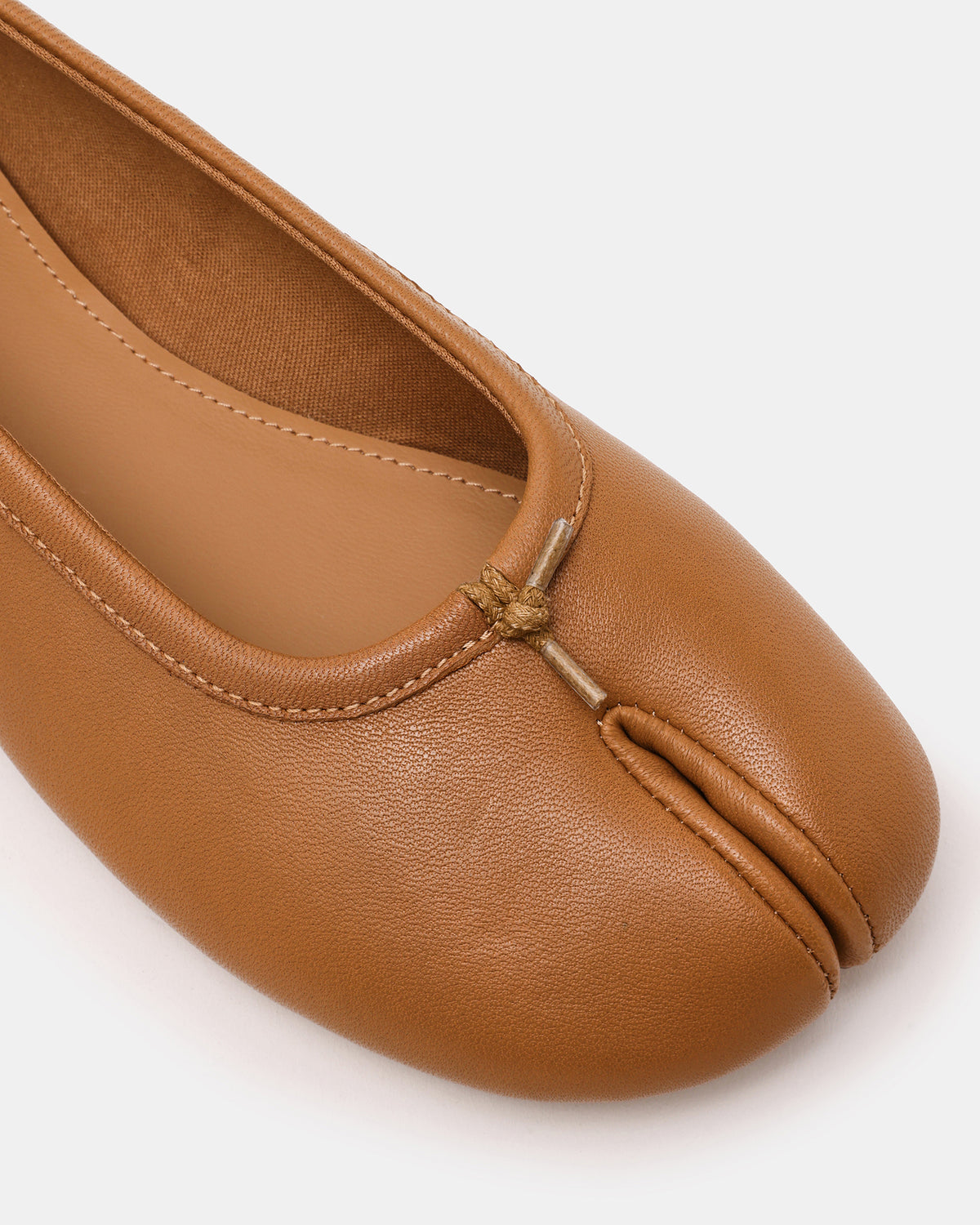 Steve Madden CALICO Tan Leather Split Toe Tabi Women's Ballet Flat