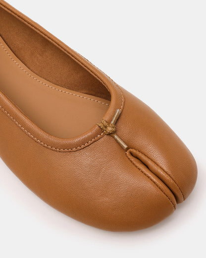 Steve Madden CALICO Tan Leather Split Toe Tabi Women's Ballet Flat
