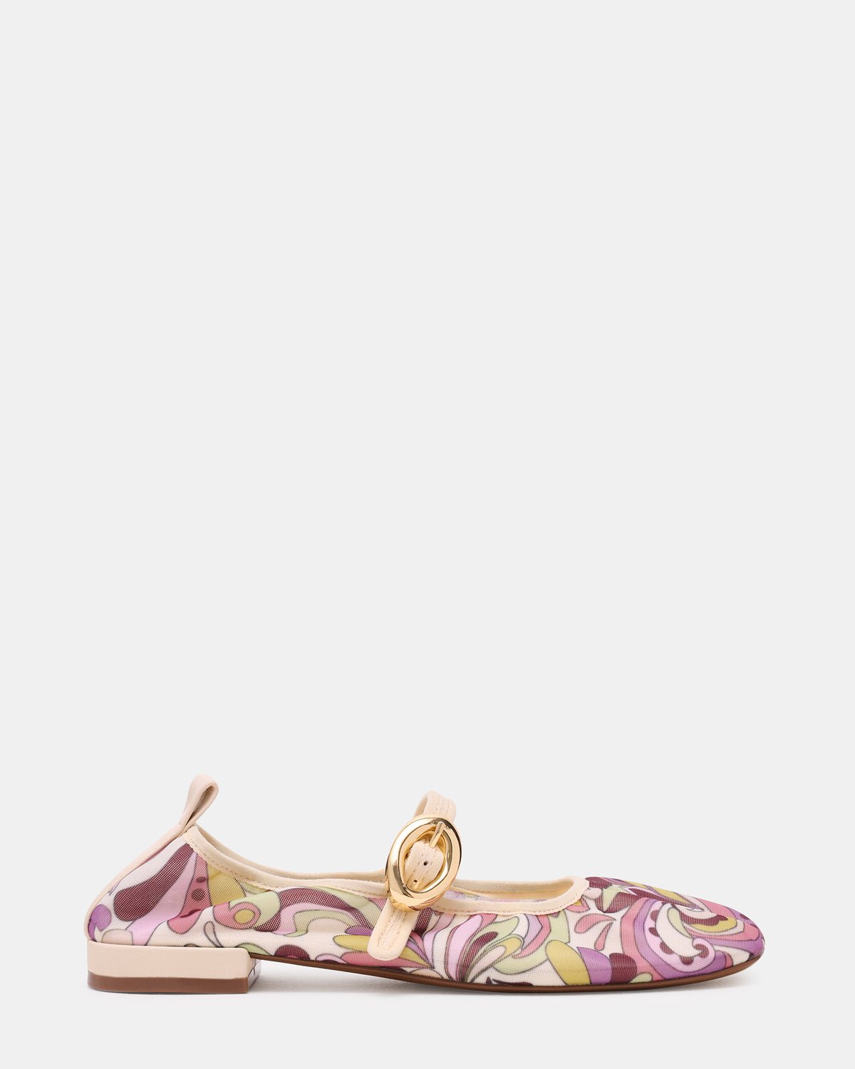 Steve Madden DAFFIA Purple Multi Mary Jane Gold-Detail Buckle Ballet Women's Flat