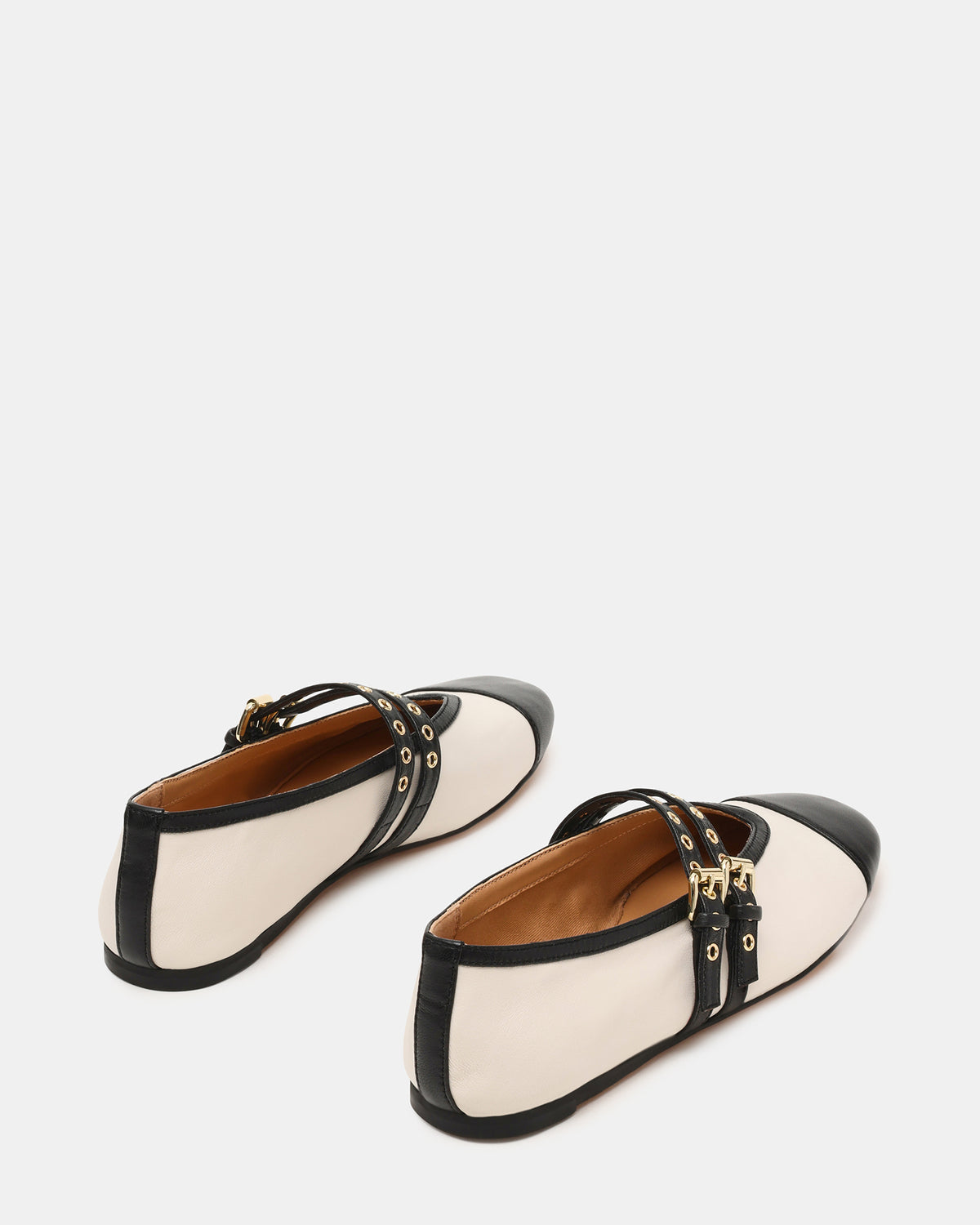 Steve Madden LYDIA Cap Bone Black Mary Jane Ballet Women's Flat
