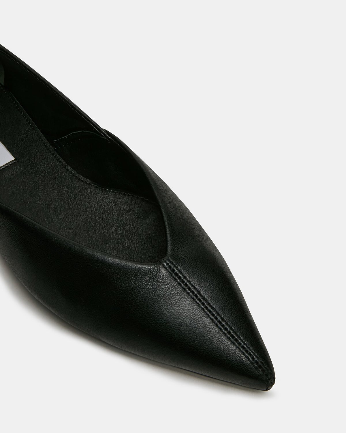 Steve Madden TOVI Black Leather Pointed-Toe Ballet Women's Flat