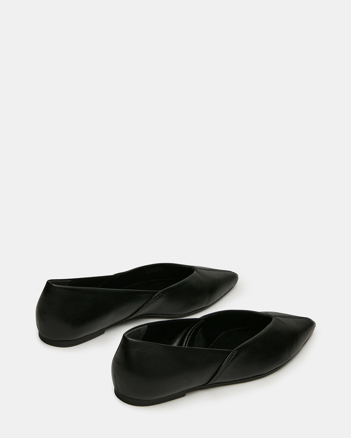 Steve Madden TOVI Black Leather Pointed-Toe Ballet Women's Flat