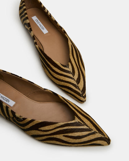 Steve Madden TOVI Tiger Pointed-Toe Ballet Women's Flat
