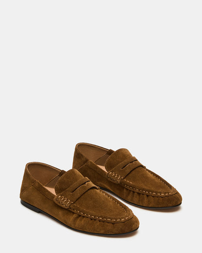 Steve Madden ROGER Taupe Suede Slip-On Women's Loafer
