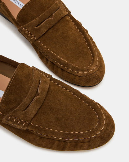 Steve Madden ROGER Taupe Suede Slip-On Women's Loafer