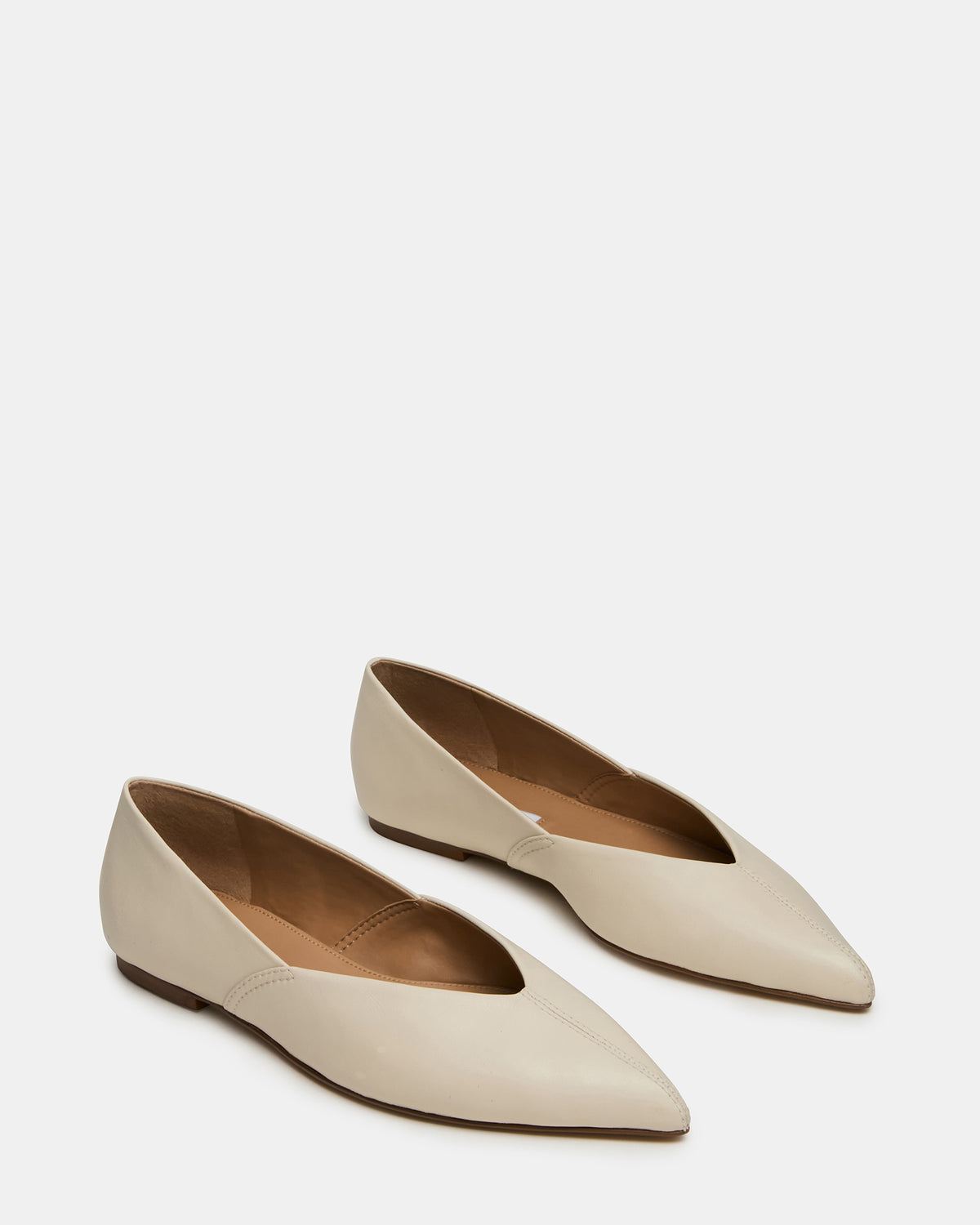 Steve Madden TOVI Bone Leather Pointed-Toe Ballet Women's Flat