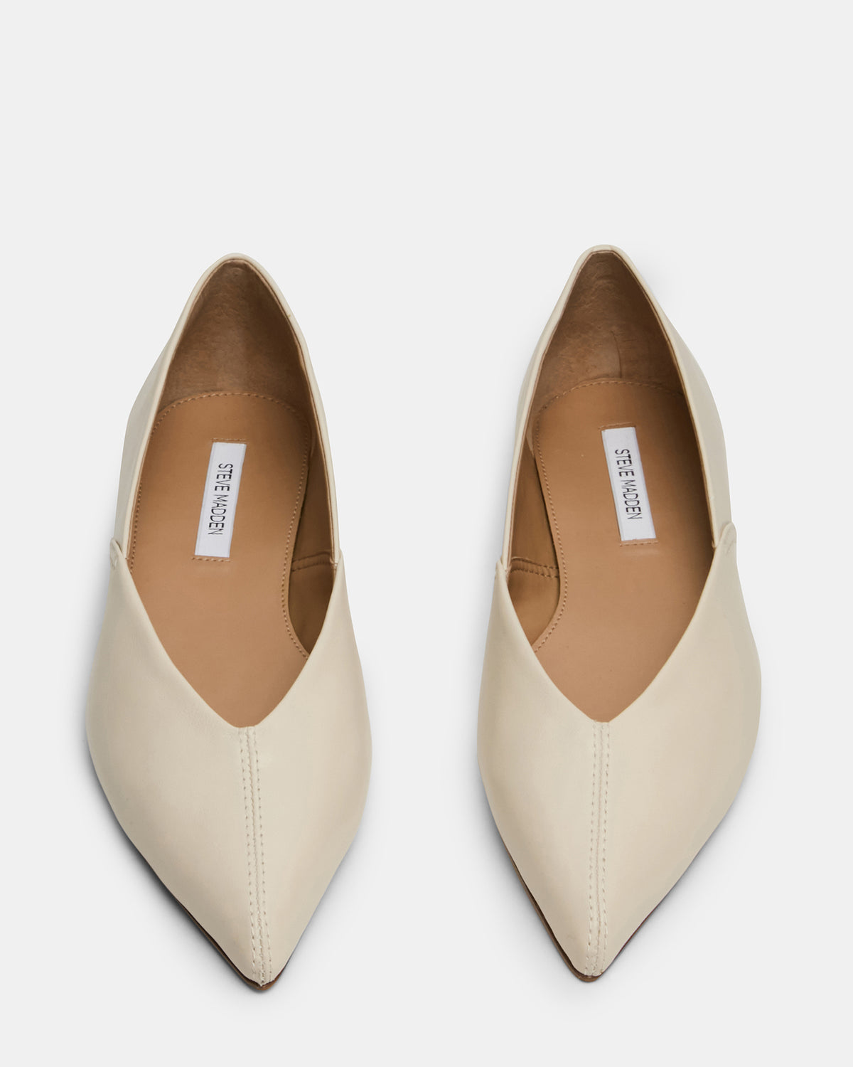 Steve Madden TOVI Bone Leather Pointed-Toe Ballet Women's Flat