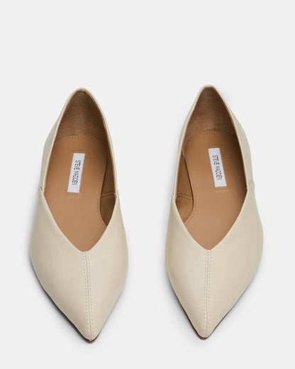 Steve Madden TOVI Bone Leather Pointed-Toe Ballet Women's Flat