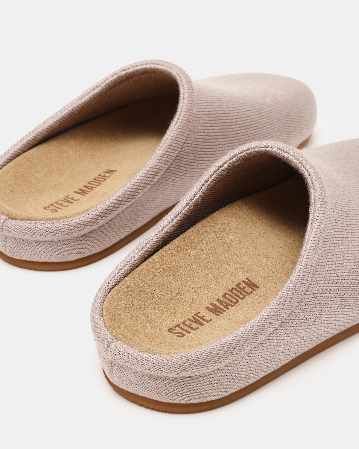 Steve Madden FERN Knit Taupe Mule Slip-On Round-Toe Women's Flat
