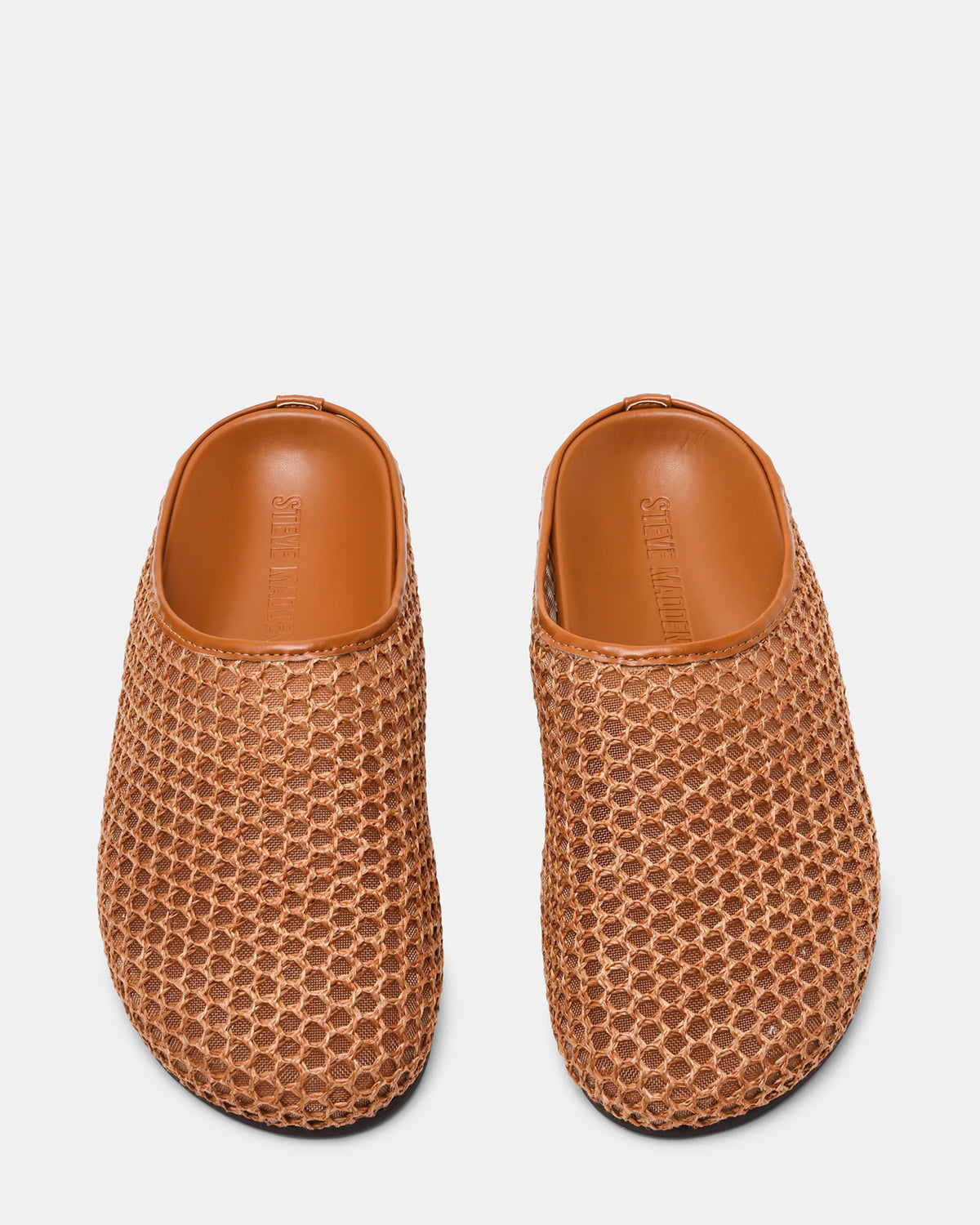 Steve Madden FERN Tan Raffia Mesh Mule Slip-On Round-Toe Women's Flat