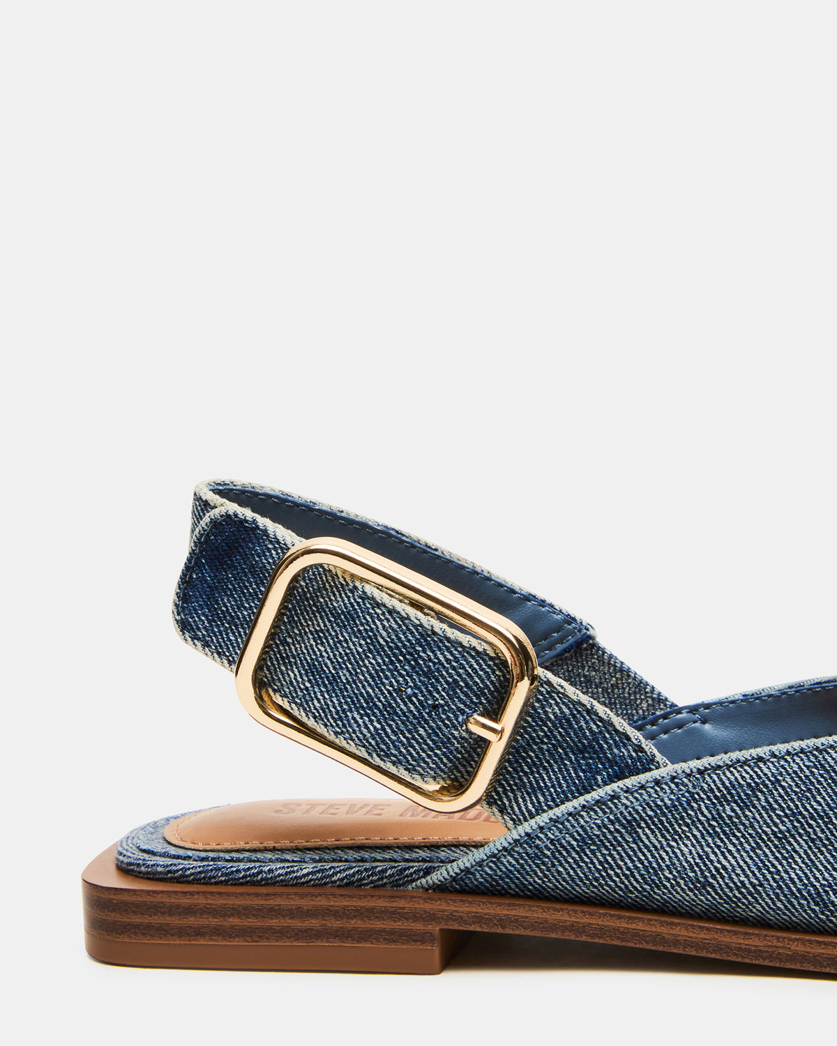 Steve Madden SHAY Denim Fabric Pointed-Toe Slingback Ballet Women's Flat