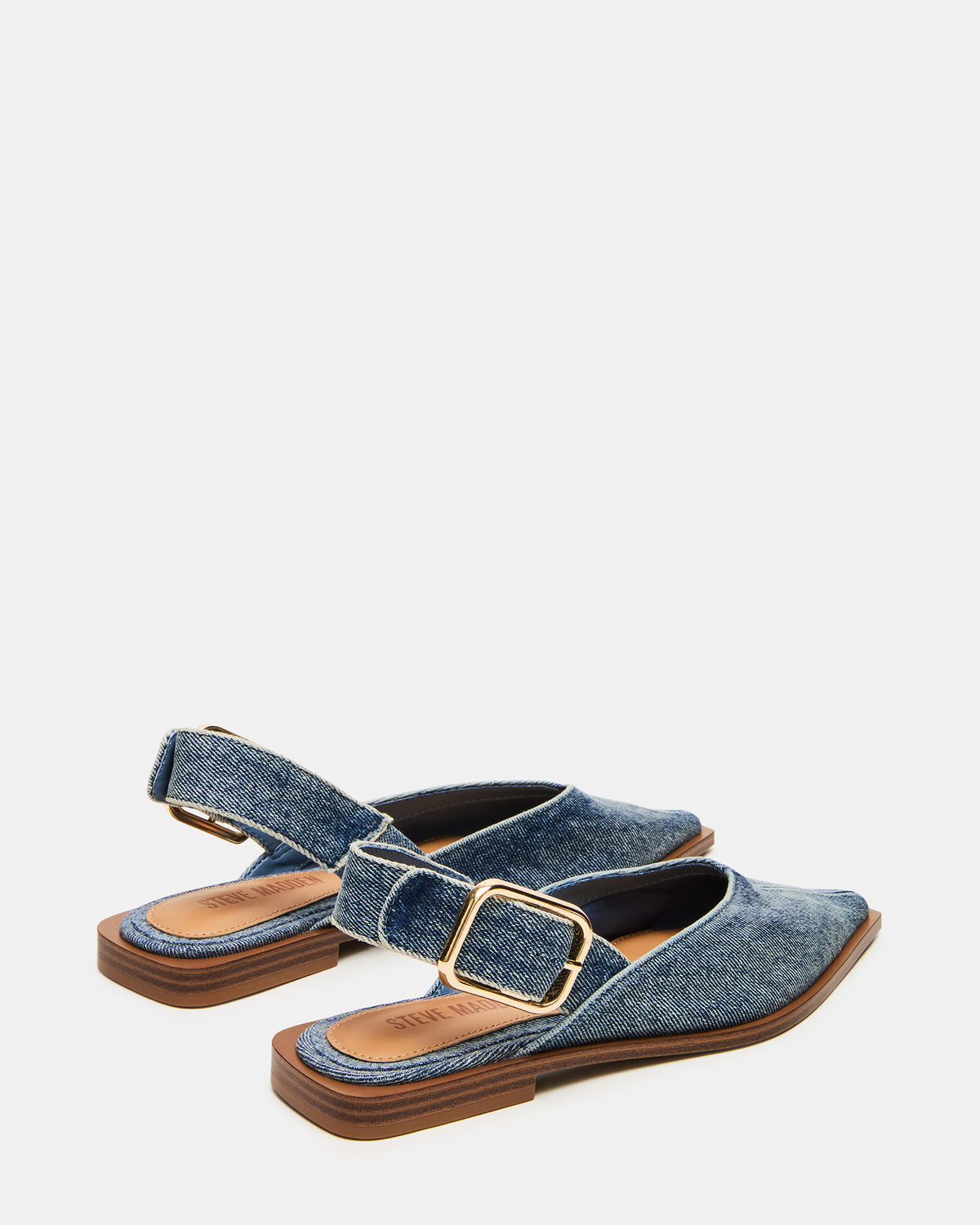 Steve Madden SHAY Denim Fabric Pointed-Toe Slingback Ballet Women's Flat