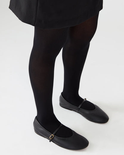 Steve Madden BESETTE Black Leather Mary Jane Ballet Women's Flat