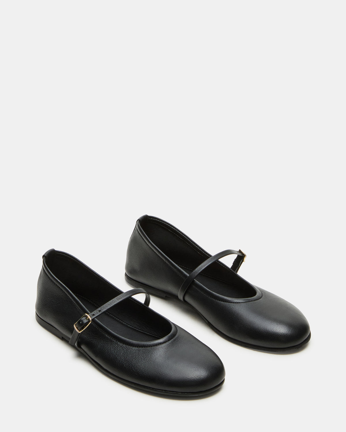 Steve Madden BESETTE Black Leather Mary Jane Ballet Women's Flat