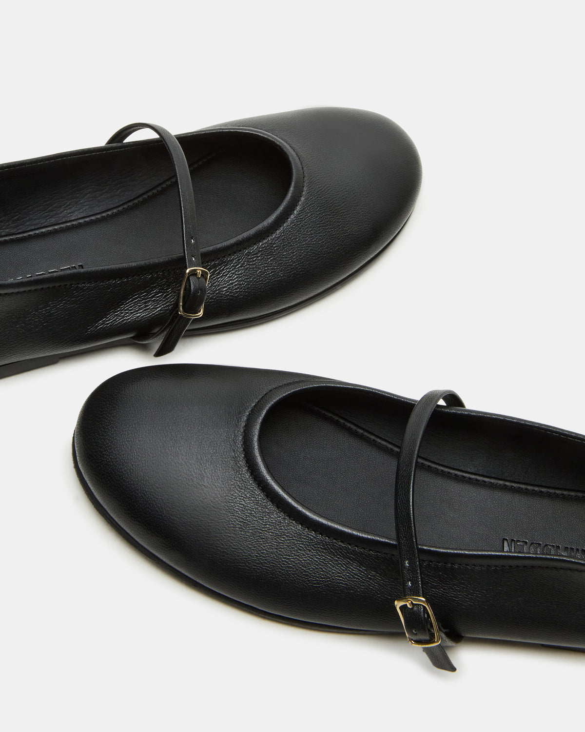 Steve Madden BESETTE Black Leather Mary Jane Ballet Women's Flat