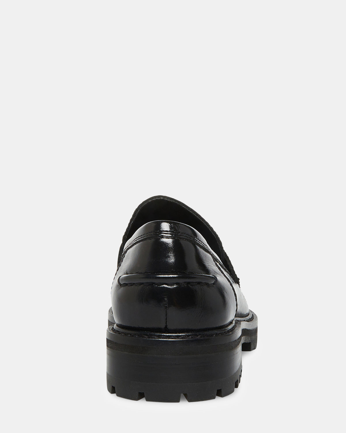 Steve Madden MINKA Black Leather Women's Platform Lug Sole Loafer