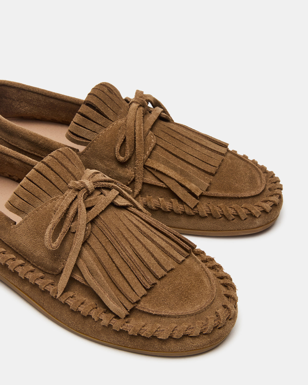 Steve Madden SAMUAL Chestnut Suede Fringe Boat Women's Loafer