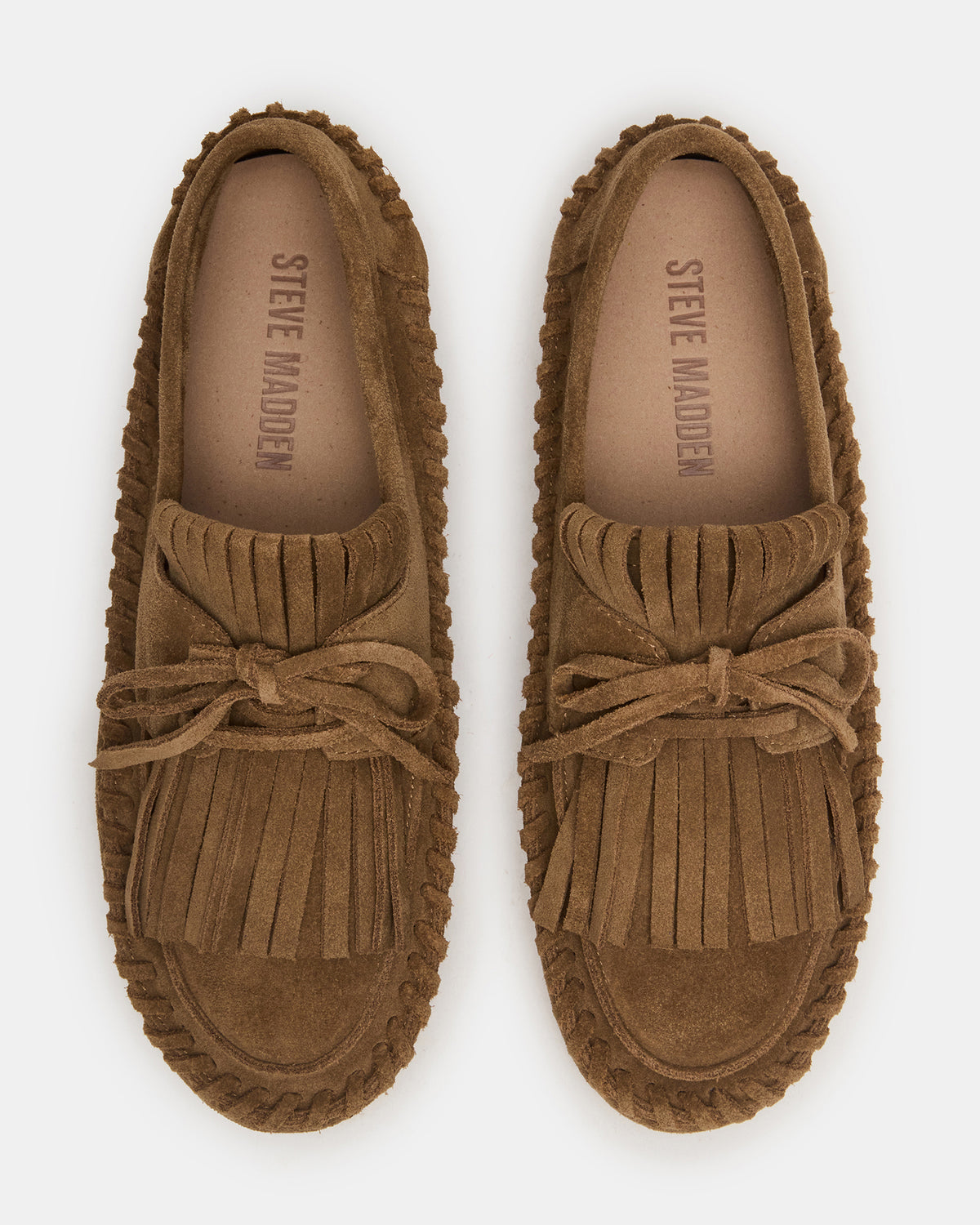 Steve Madden SAMUAL Chestnut Suede Fringe Boat Women's Loafer