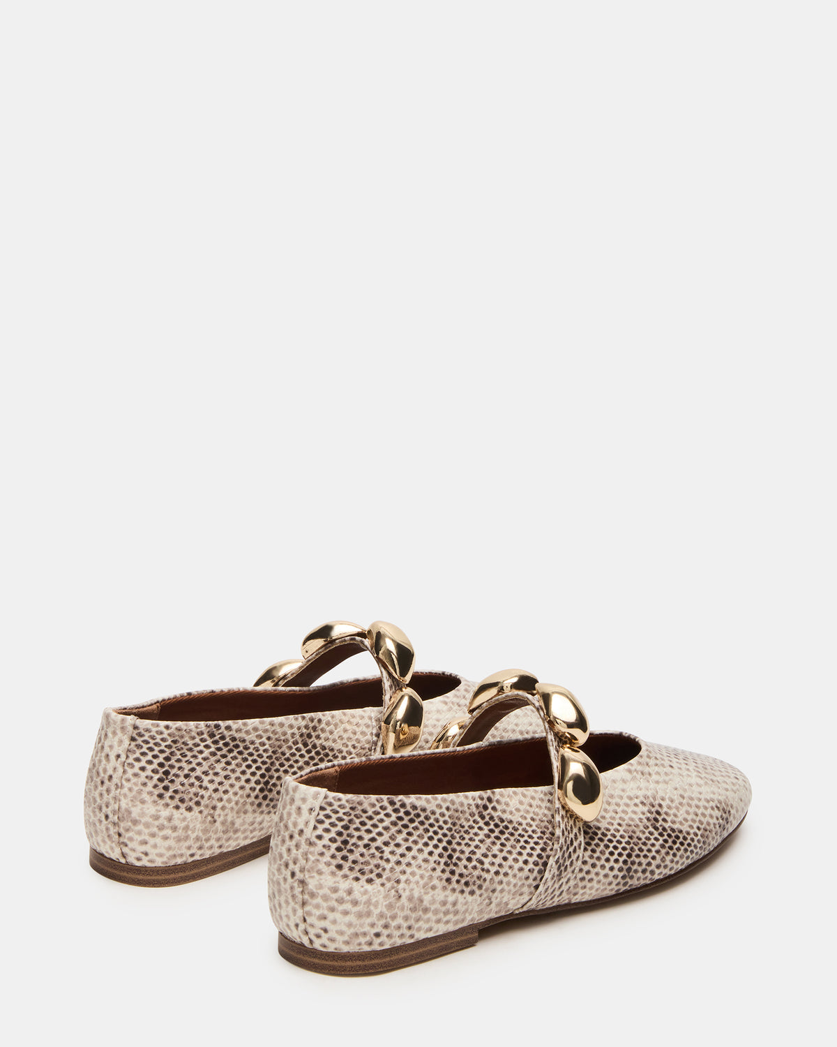 Steve Madden POPPIN Natural Snake Mary Jane Ballet Women's Flat