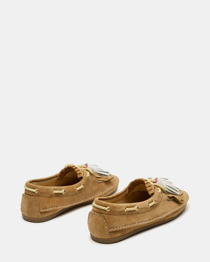Steve Madden ABNER Chestnut Suede Flat Boat Women's Loafer
