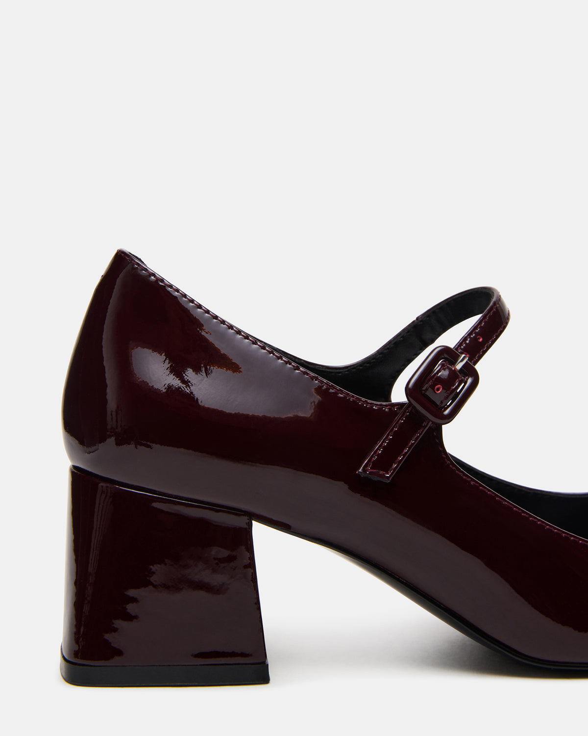 Steve Madden DARCEY Wine Patent Square-Toe Mary Jane Block Heel Women's Loafer