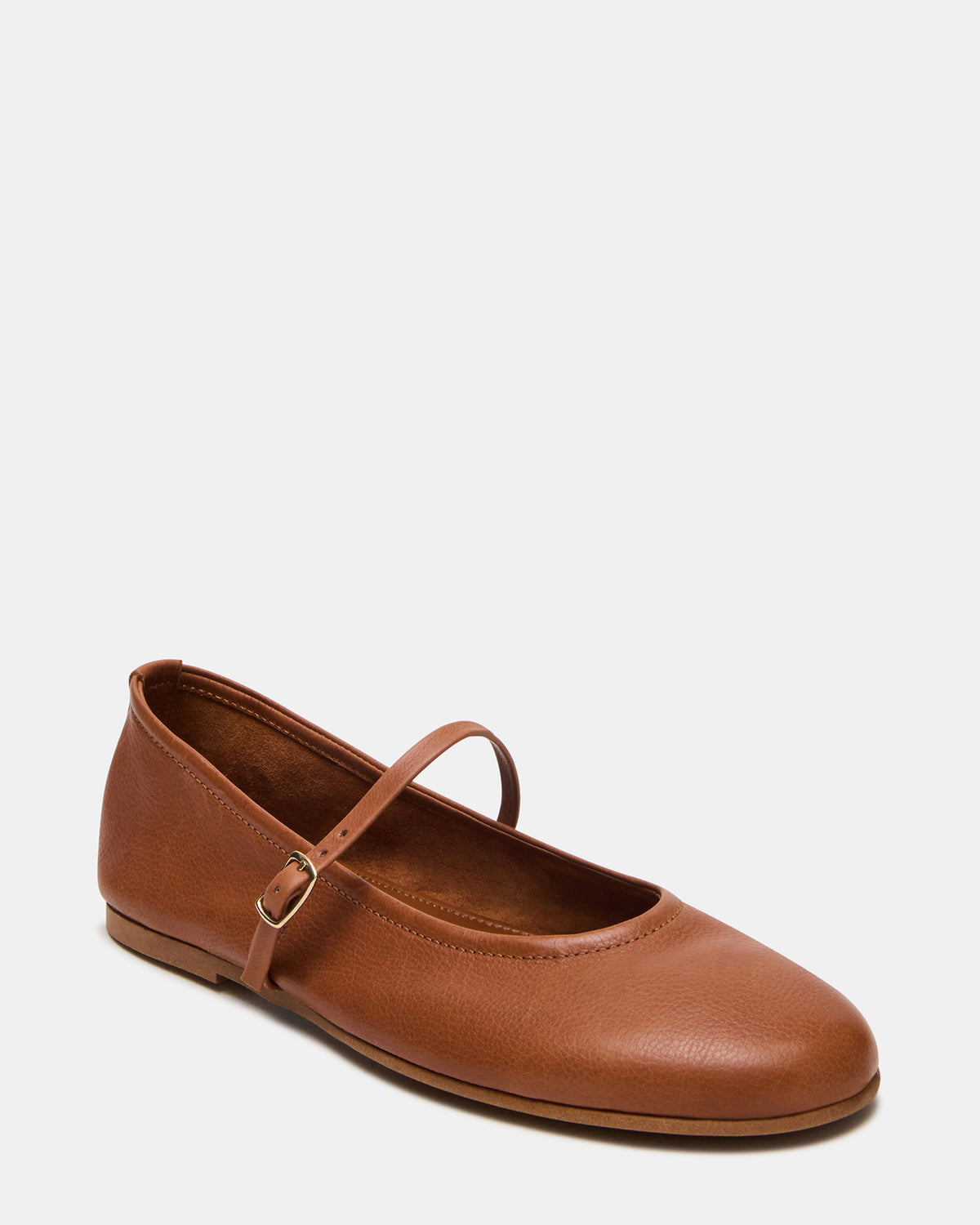 Steve Madden BESETTE Tan Leather Mary Jane Ballet Women's Flat