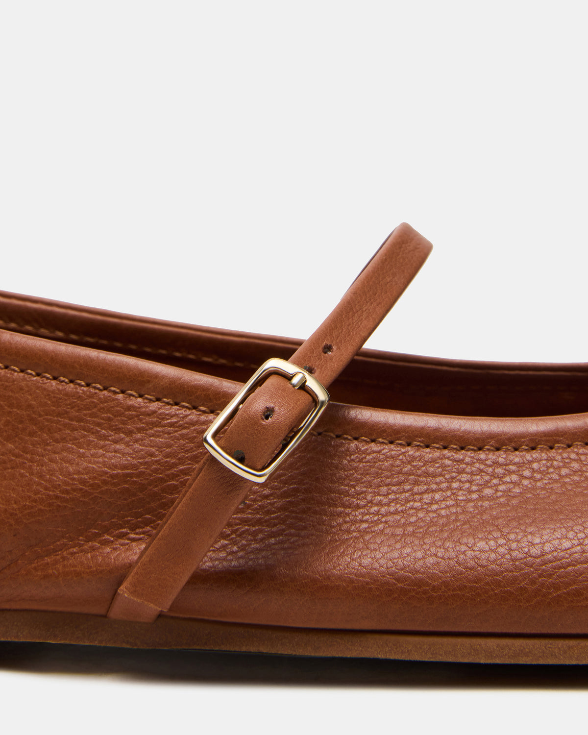 Steve Madden BESETTE Tan Leather Mary Jane Ballet Women's Flat