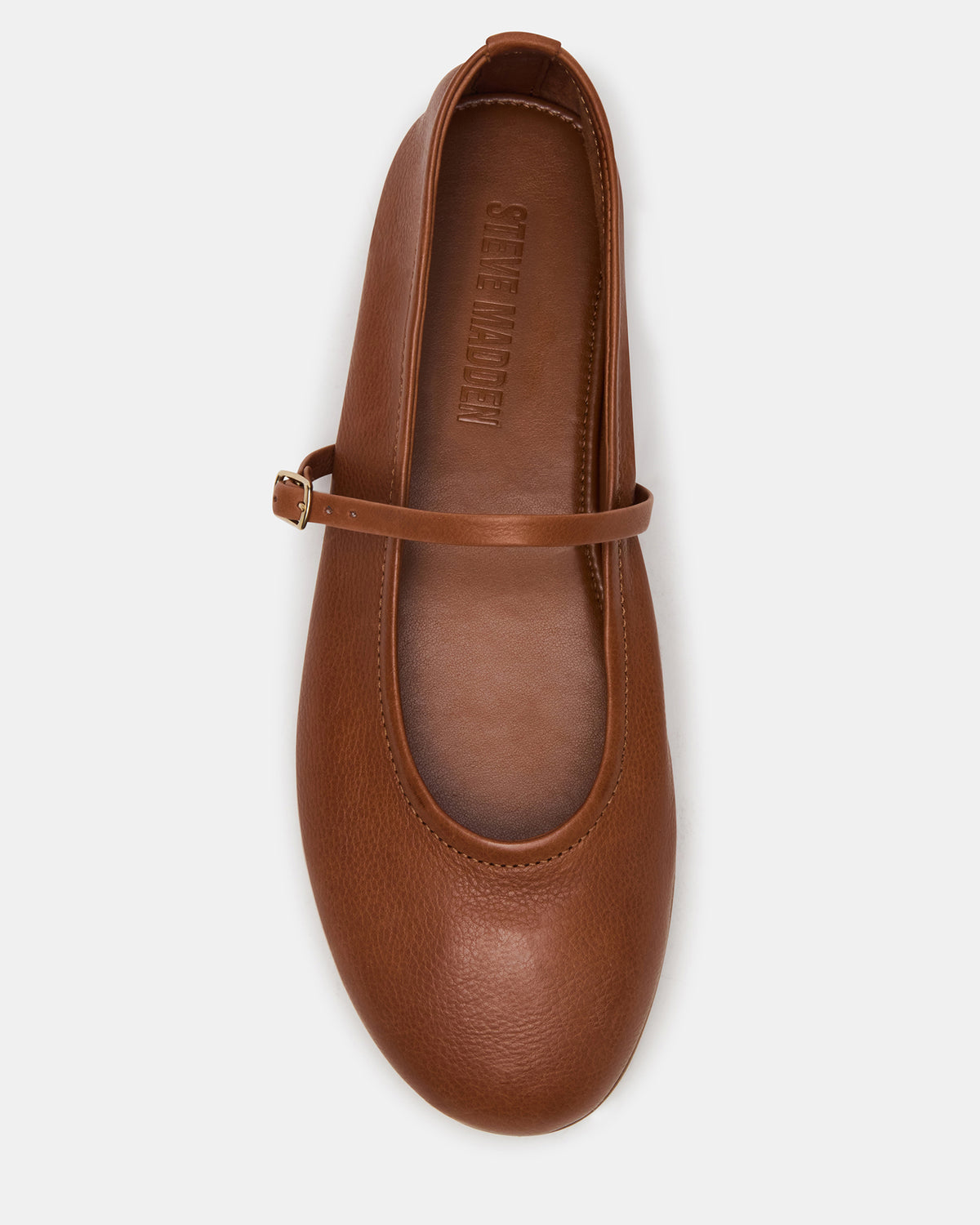 Steve Madden BESETTE Tan Leather Mary Jane Ballet Women's Flat