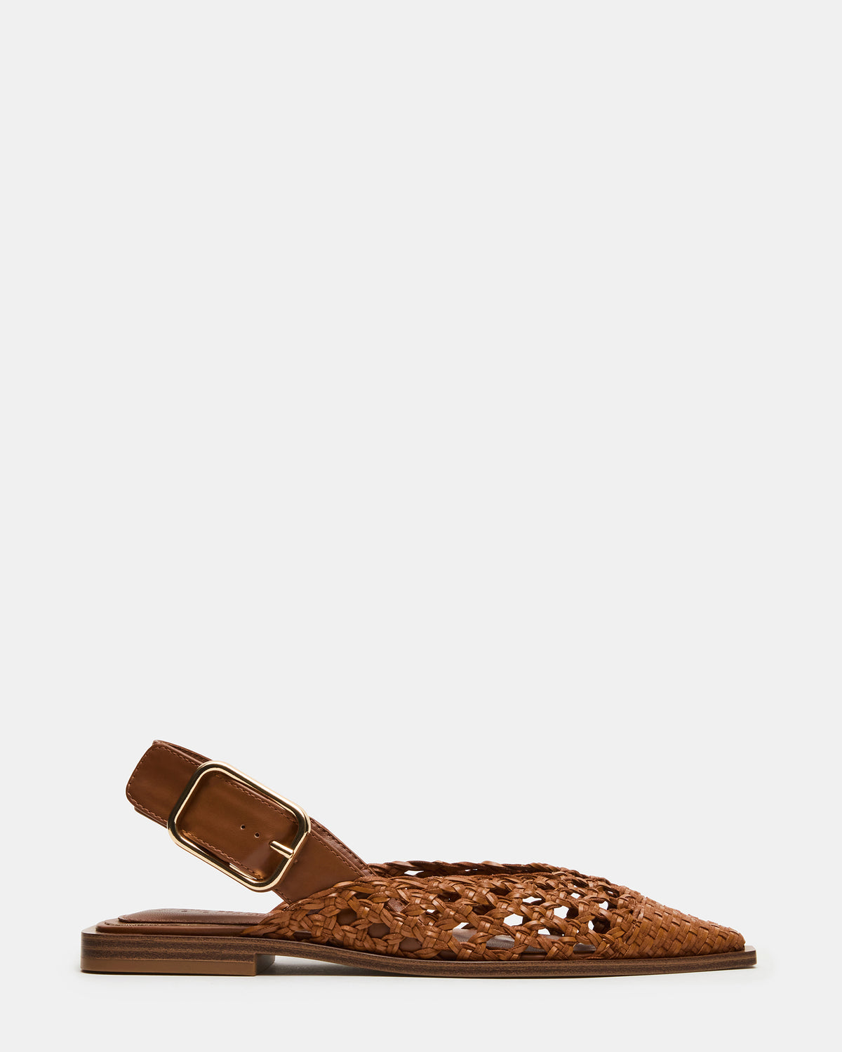 Steve Madden SHAY Woven Cognac Pointed-Toe Slingback Ballet Women's Flat