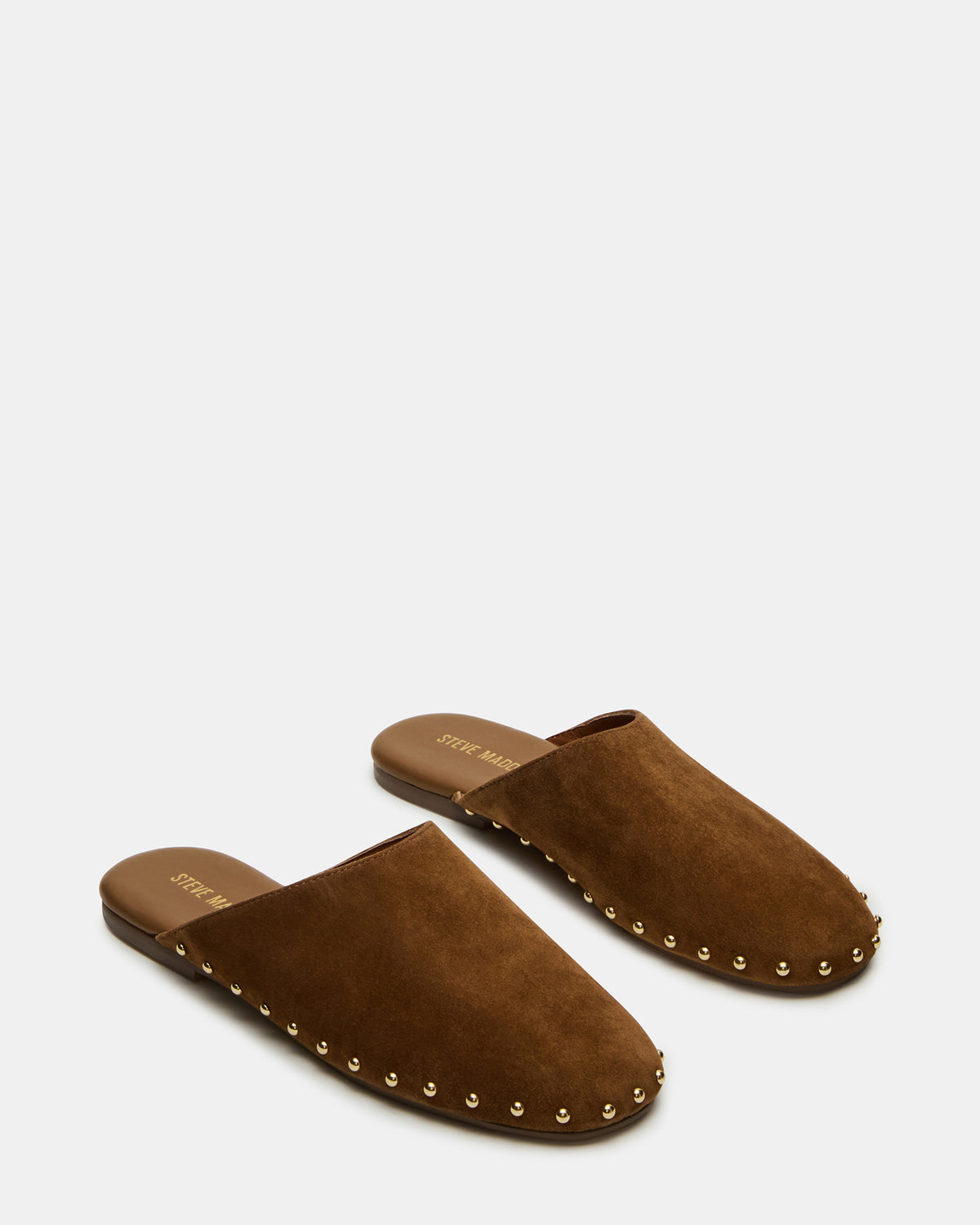 Steve Madden PEARSON Chestnut Suede Rounded-Toe Slip-On Women's Flat