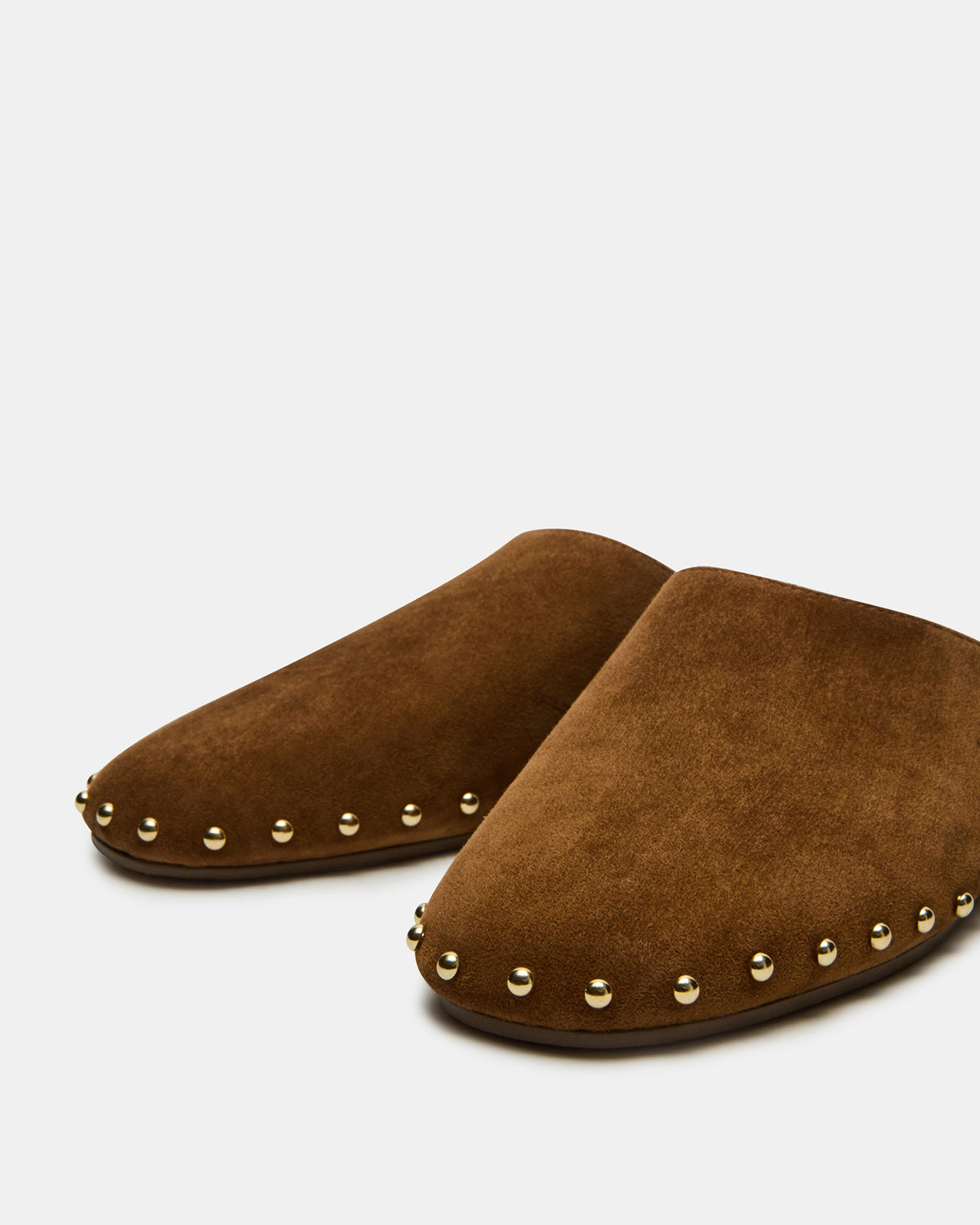 Steve Madden PEARSON Chestnut Suede Rounded-Toe Slip-On Women's Flat