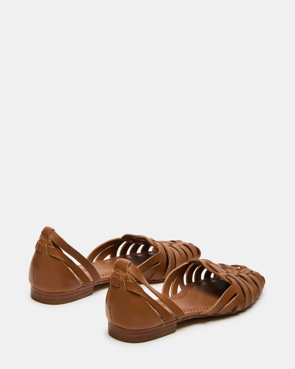 Steve Madden MEDLIN Tan Leather Square-Toe Fisherman Women's Flat