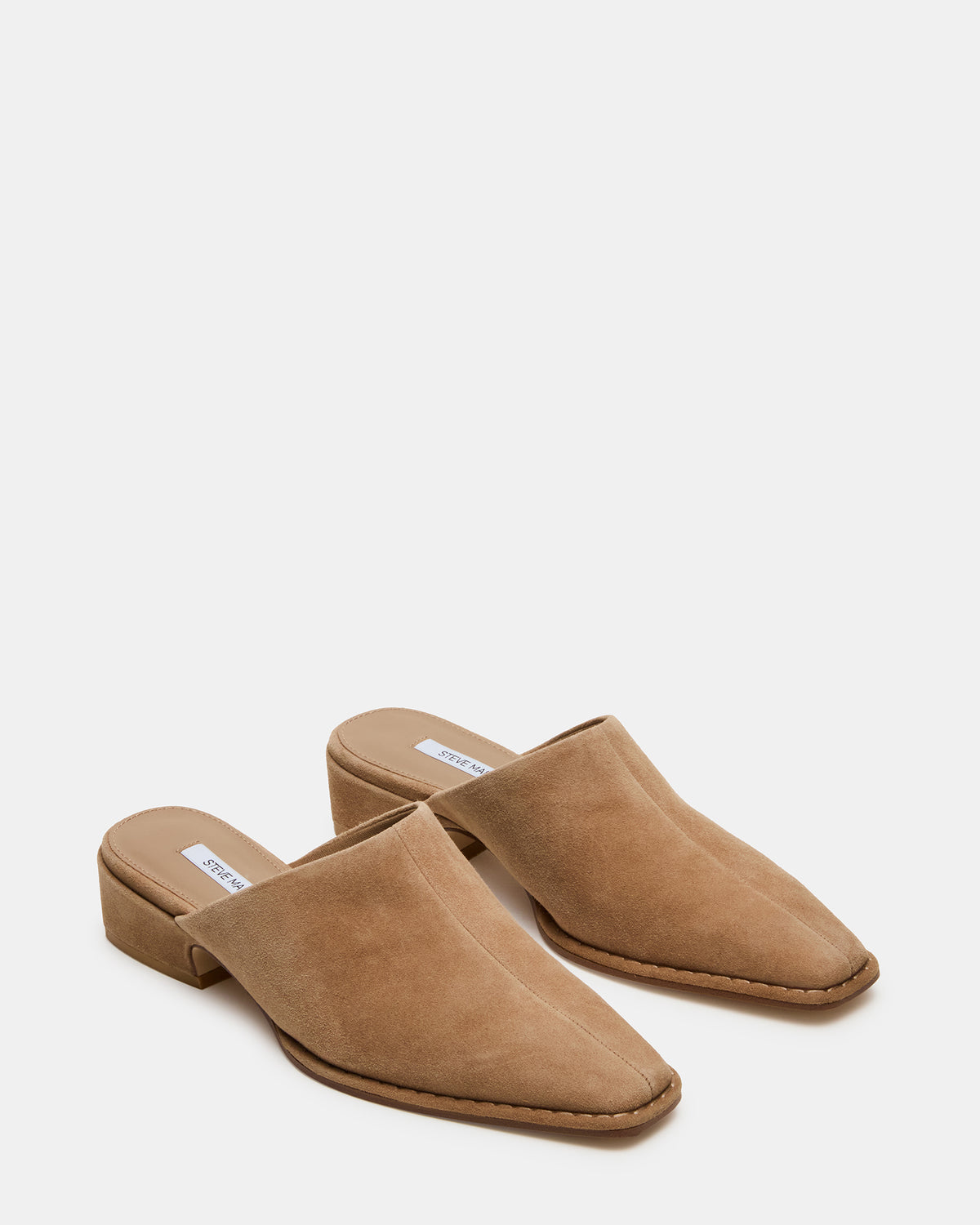 Steve Madden DESSA Taupe Suede Square-Toe Mule Women's Flat