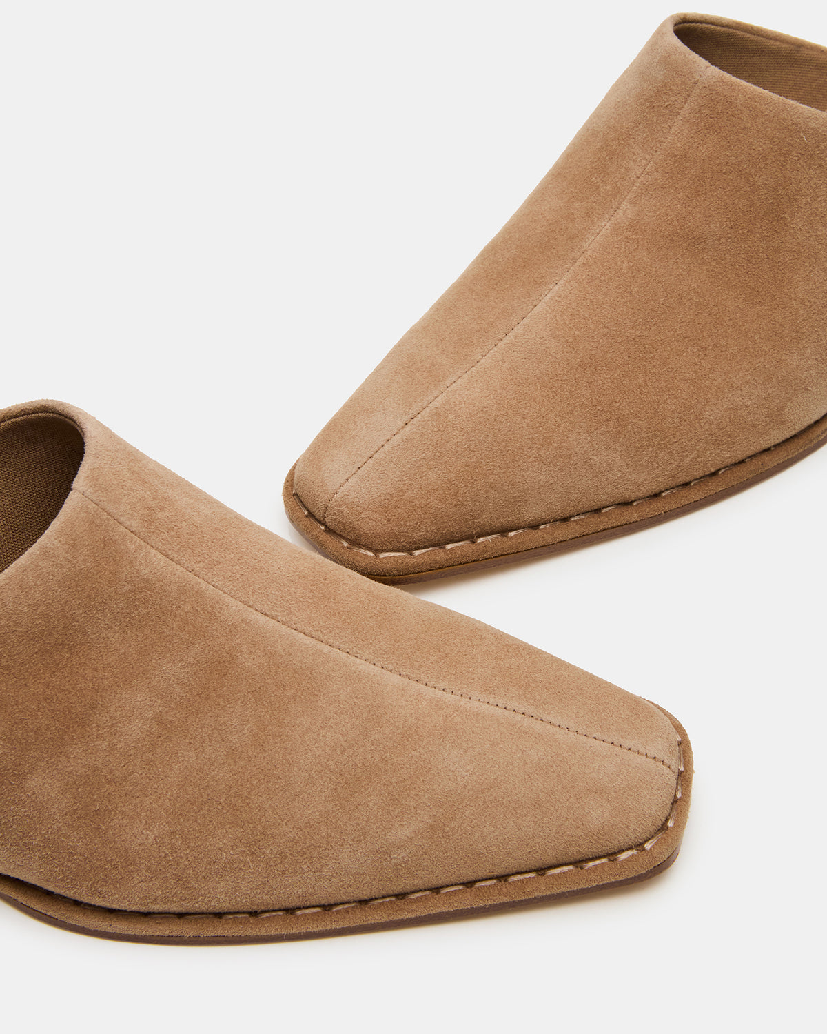 Steve Madden DESSA Taupe Suede Square-Toe Mule Women's Flat