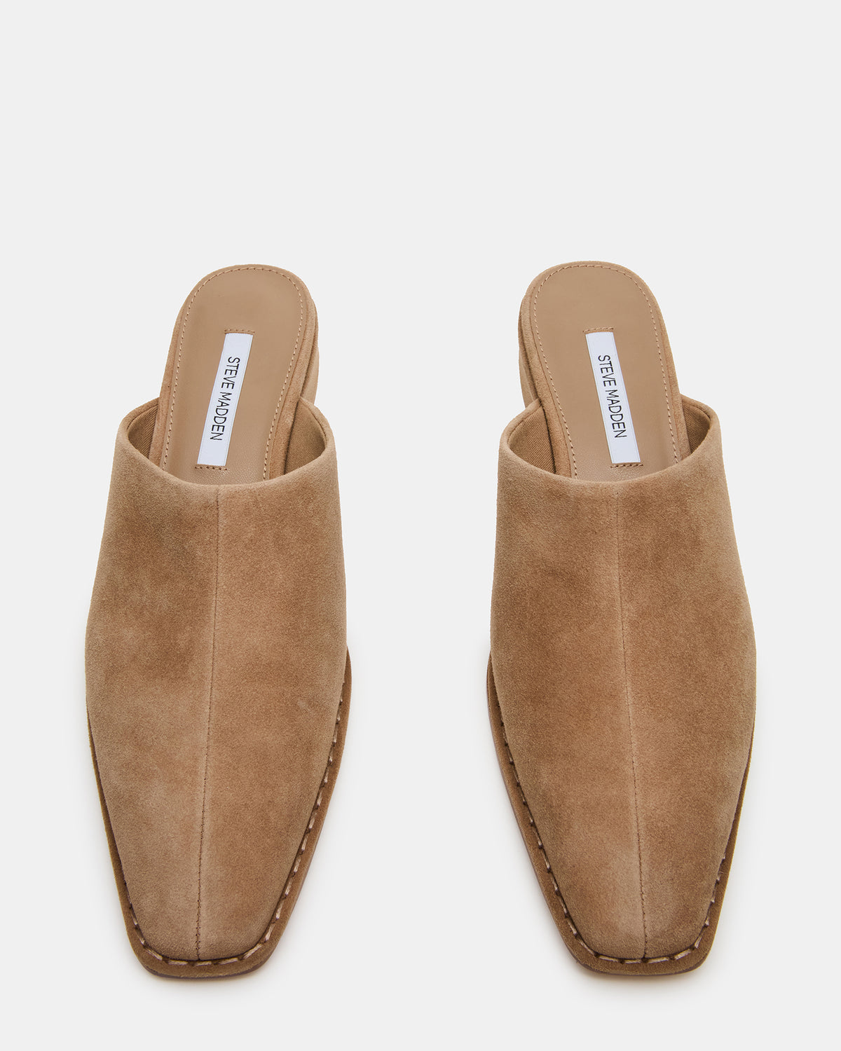 Steve Madden DESSA Taupe Suede Square-Toe Mule Women's Flat