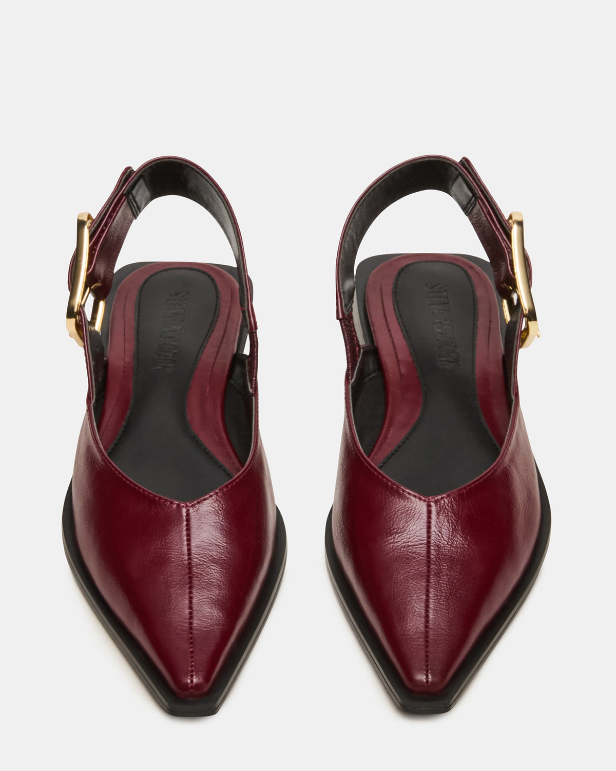 Steve Madden SHAY Burgundy Leather Pointed-Toe Slingback Ballet Women's Flat