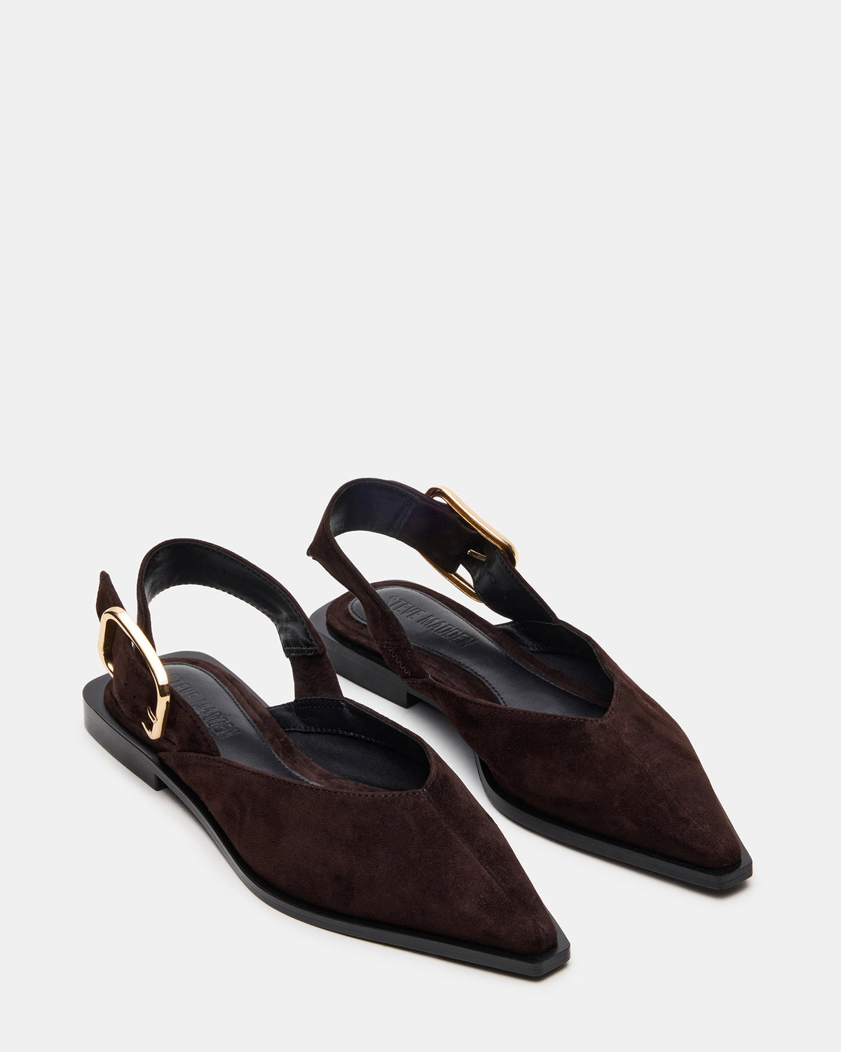 Steve Madden SHAY Brown Suede Pointed-Toe Slingback Ballet Women's Flat