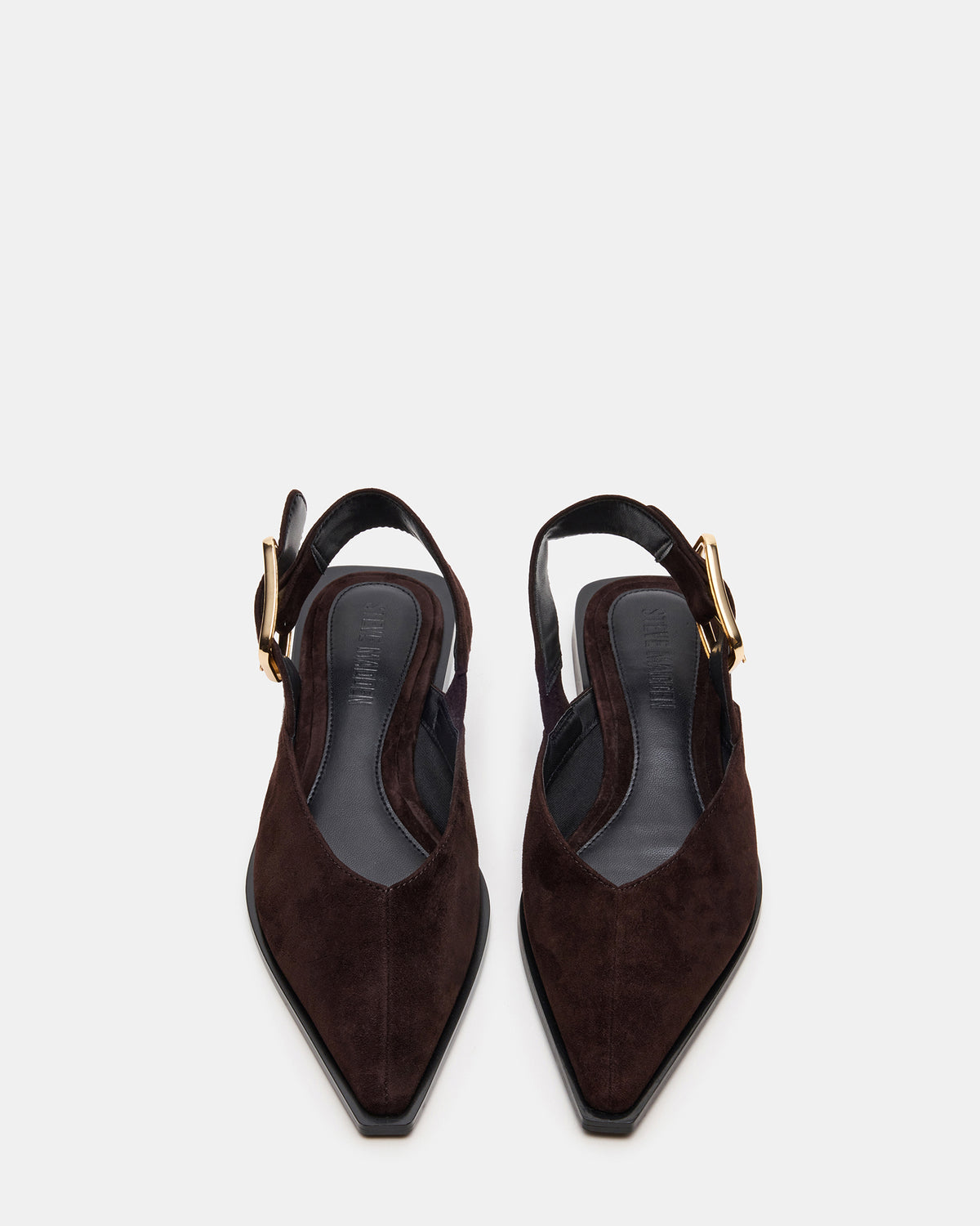 Steve Madden SHAY Brown Suede Pointed-Toe Slingback Ballet Women's Flat