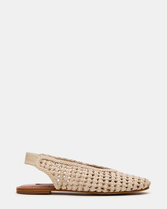 Steve Madden RUMI Bone Leather Woven Slingback Round-Toe Women's Flat