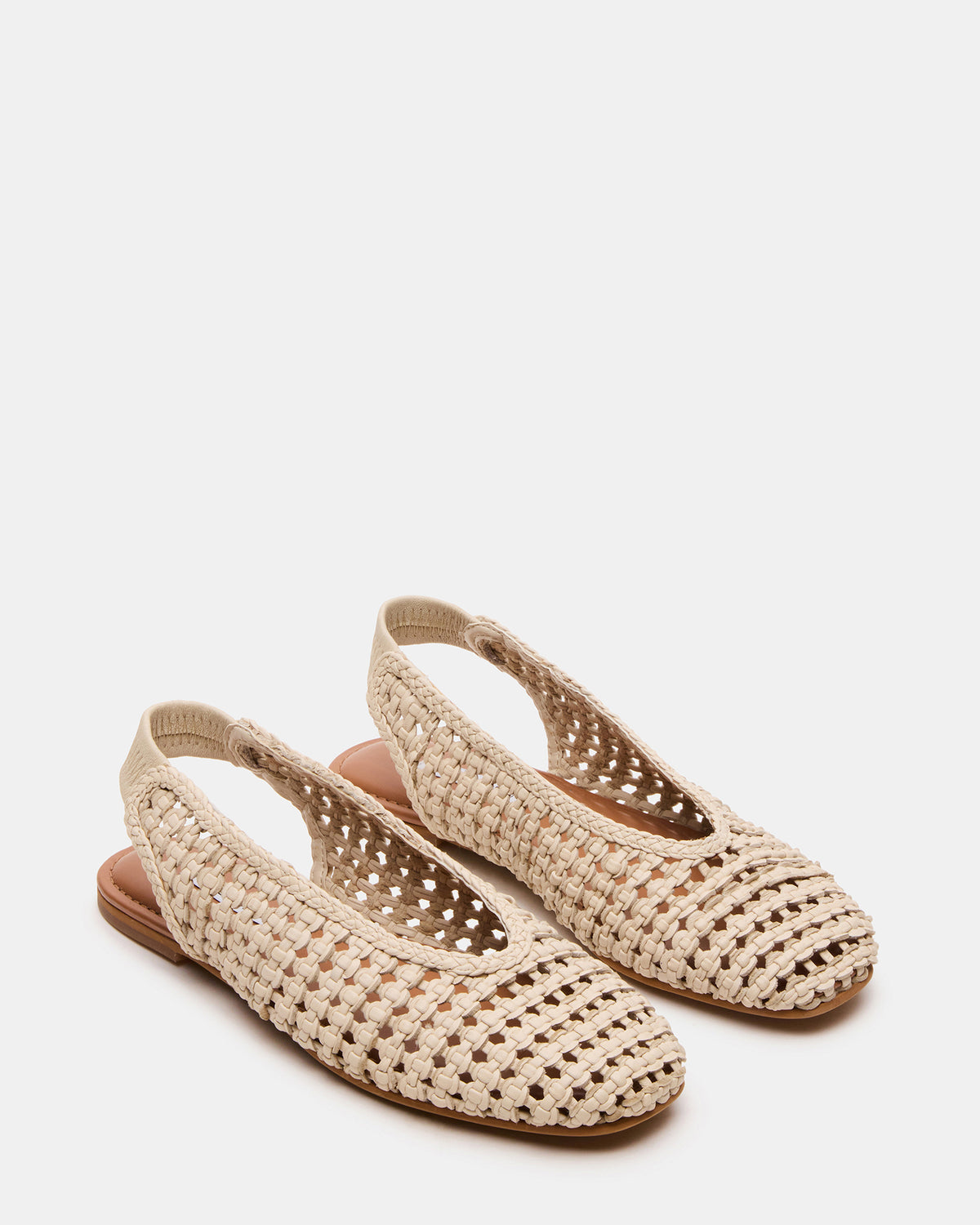 Steve Madden RUMI Bone Leather Woven Slingback Round-Toe Women's Flat