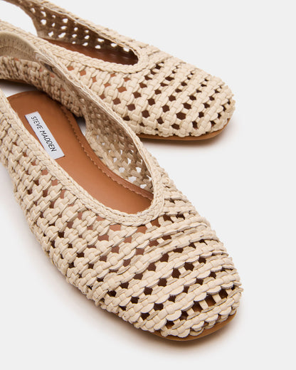 Steve Madden RUMI Bone Leather Woven Slingback Round-Toe Women's Flat